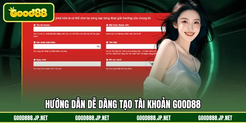 Hướng dẫn dễ dàng tạo tài khoản GOOD88